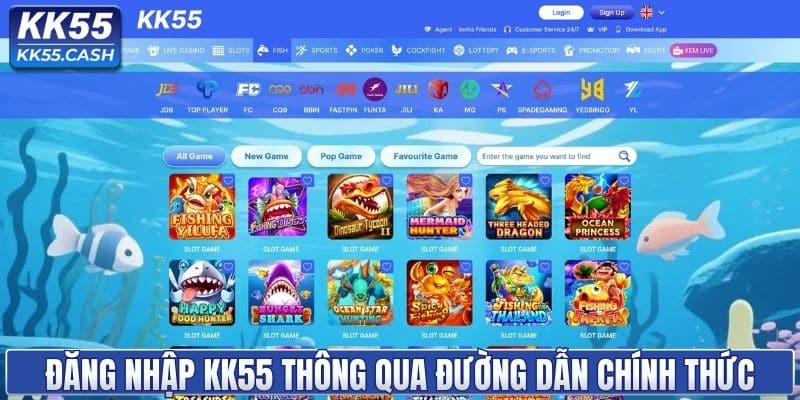 Đăng nhập KK55 thông qua đường dẫn chính thức