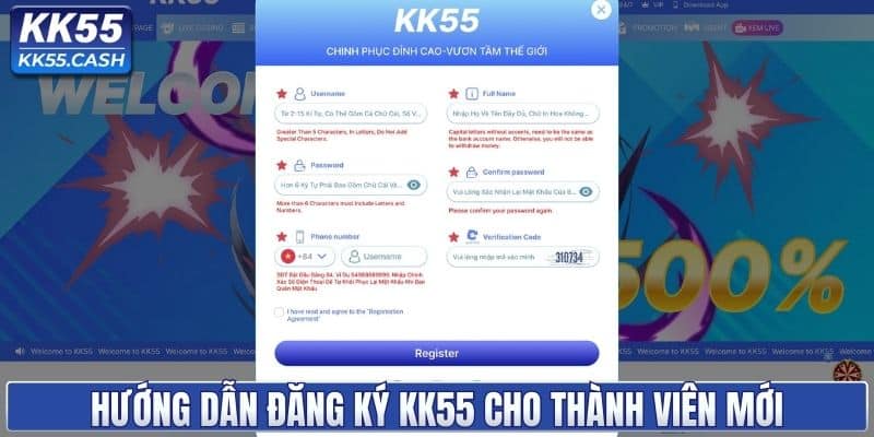 Hướng dẫn đăng ký KK55 cho thành viên mới
