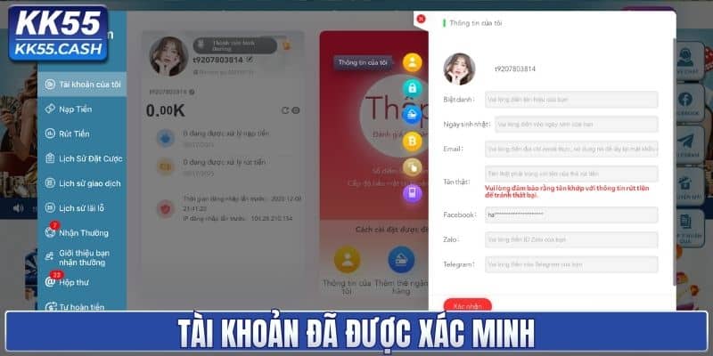 Tài khoản đã được xác minh